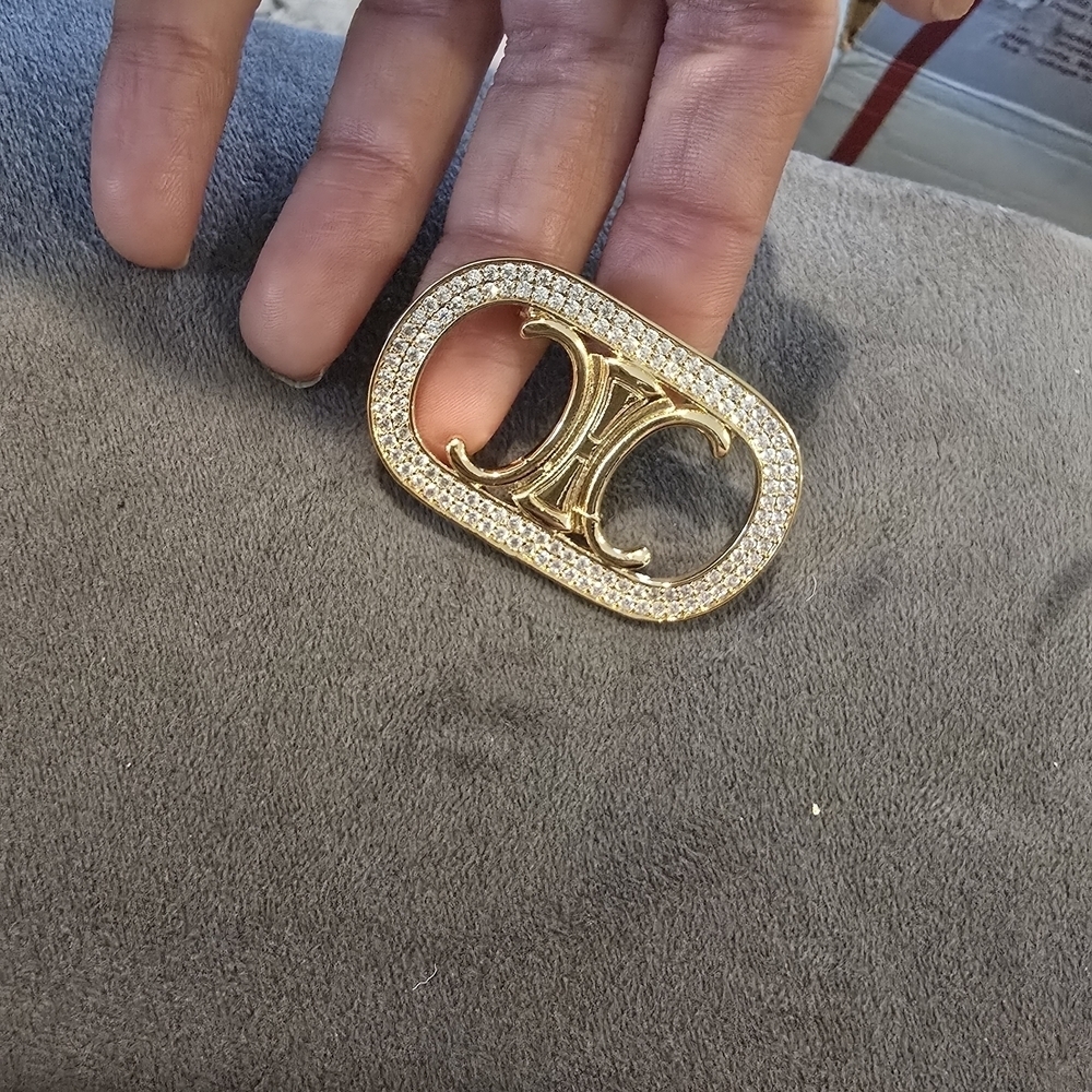 Celine 18kgp Gold and Silver Women's Jewelry Brooch - Picture 9 of 10